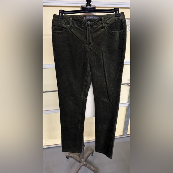 Christopher Blue Women’s Dark Green Corduroy Straight Leg Pants Size 10 - Picture 2 of 4